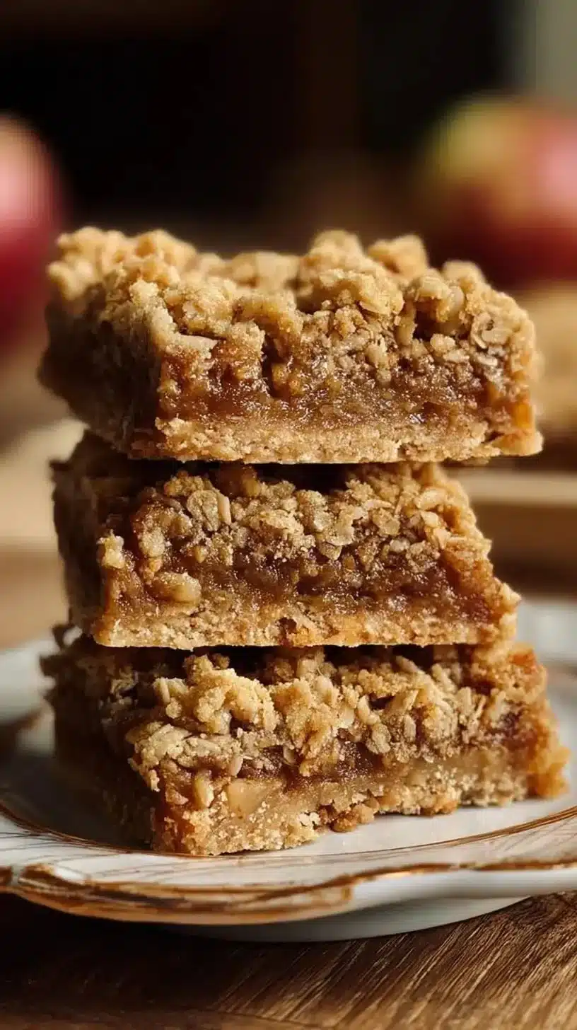 Brown Butter Apple Crisp Bars 1 Delicious Brown Butter Apple Crisp Bars topped with a crumbly oat topping.