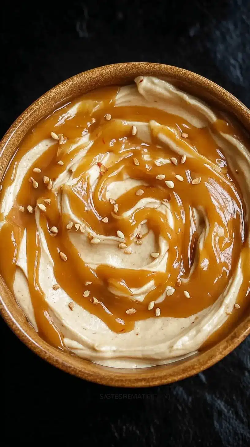 Delicious caramel apple dip served with fresh apple slices