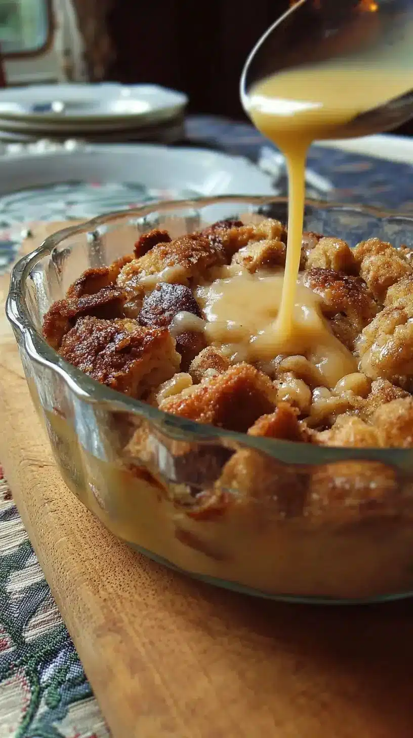 Gramma's Apple Bread Pudding 1 Delicious Gramma's Apple Bread Pudding with fresh apples and spices
