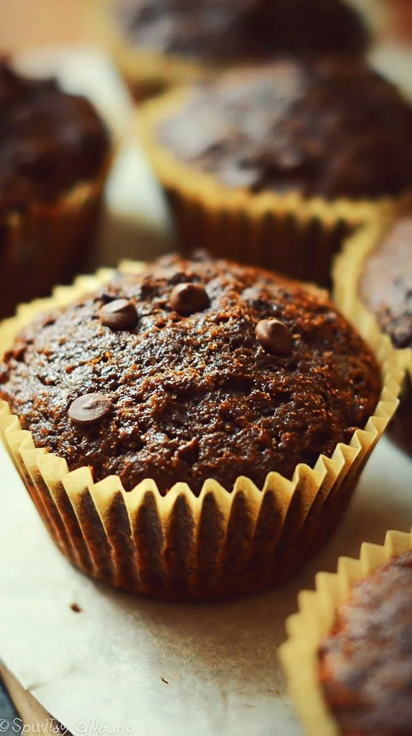 130 calorie chocolate pumpkin spice muffins on a cooling rack