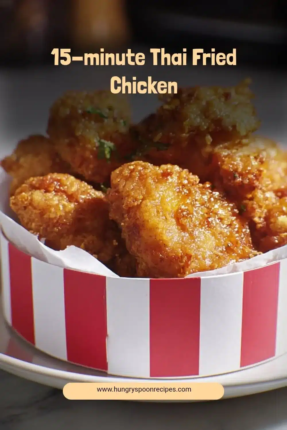 15-minute Thai Fried Chicken 1 Crispy Thai Fried Chicken served with herbs and spices