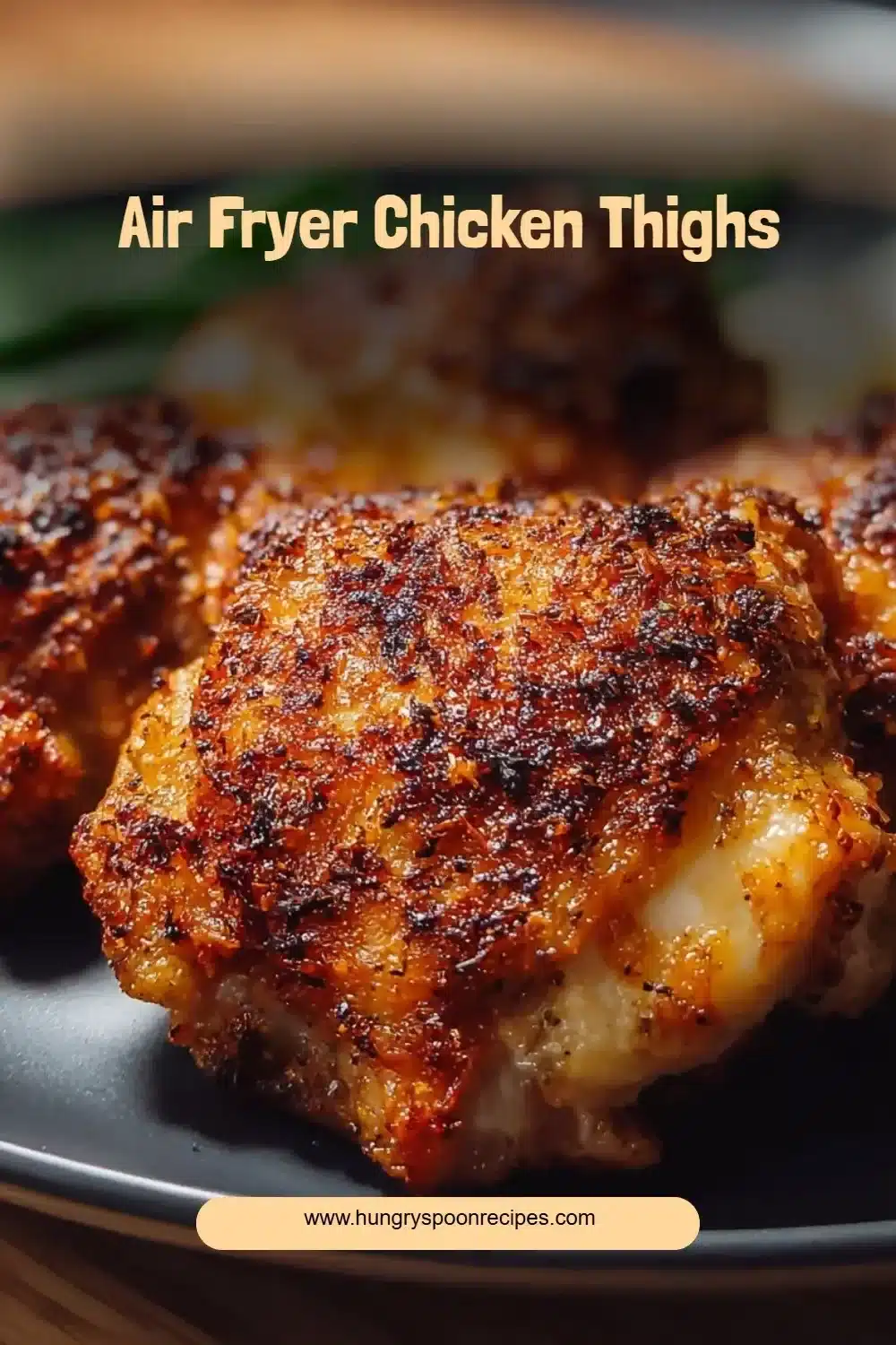 Crispy air fryer chicken thighs cooked to perfection