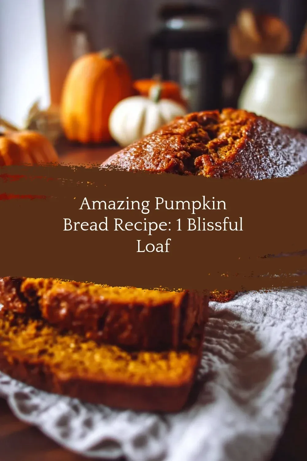 Delicious homemade pumpkin bread loaf on a wooden table