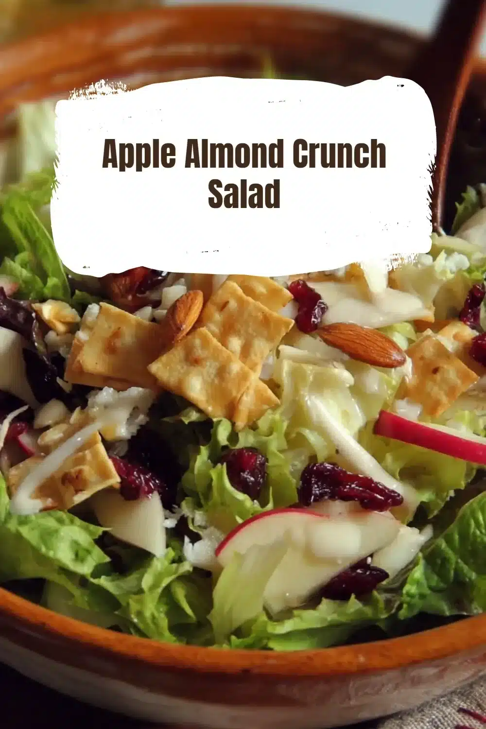 Apple Almond Crunch Salad 1 Fresh Apple Almond Crunch Salad with apples, almonds, and dressing
