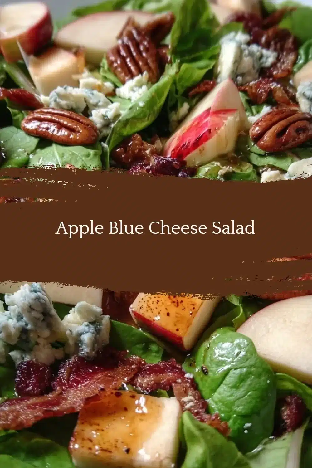 Fresh Apple Blue Cheese Salad with greens, apples, and crumbled cheese