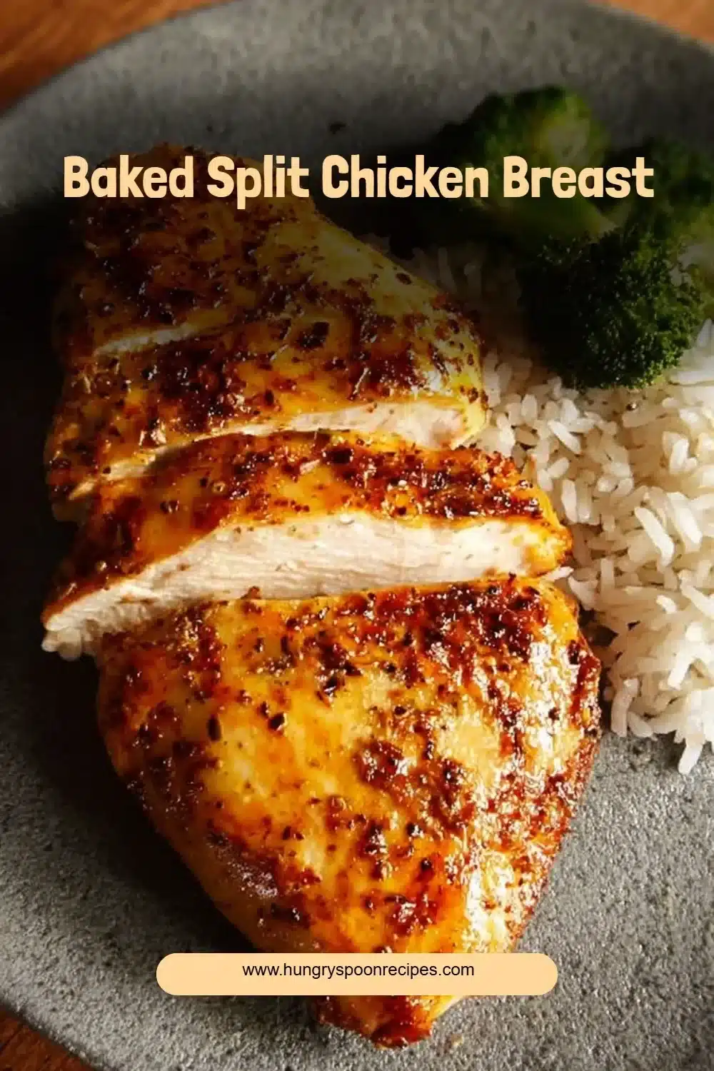 Baked split chicken breast served with vegetables on a plate