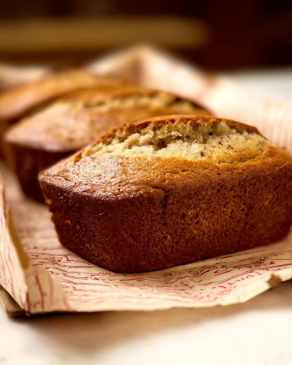 Slices of moist Banana Sour Cream Bread on a wooden table