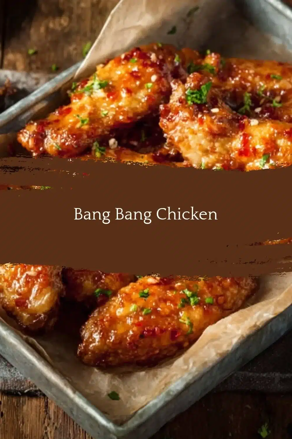 Plate of spicy Bang Bang Chicken with sauce and garnishes