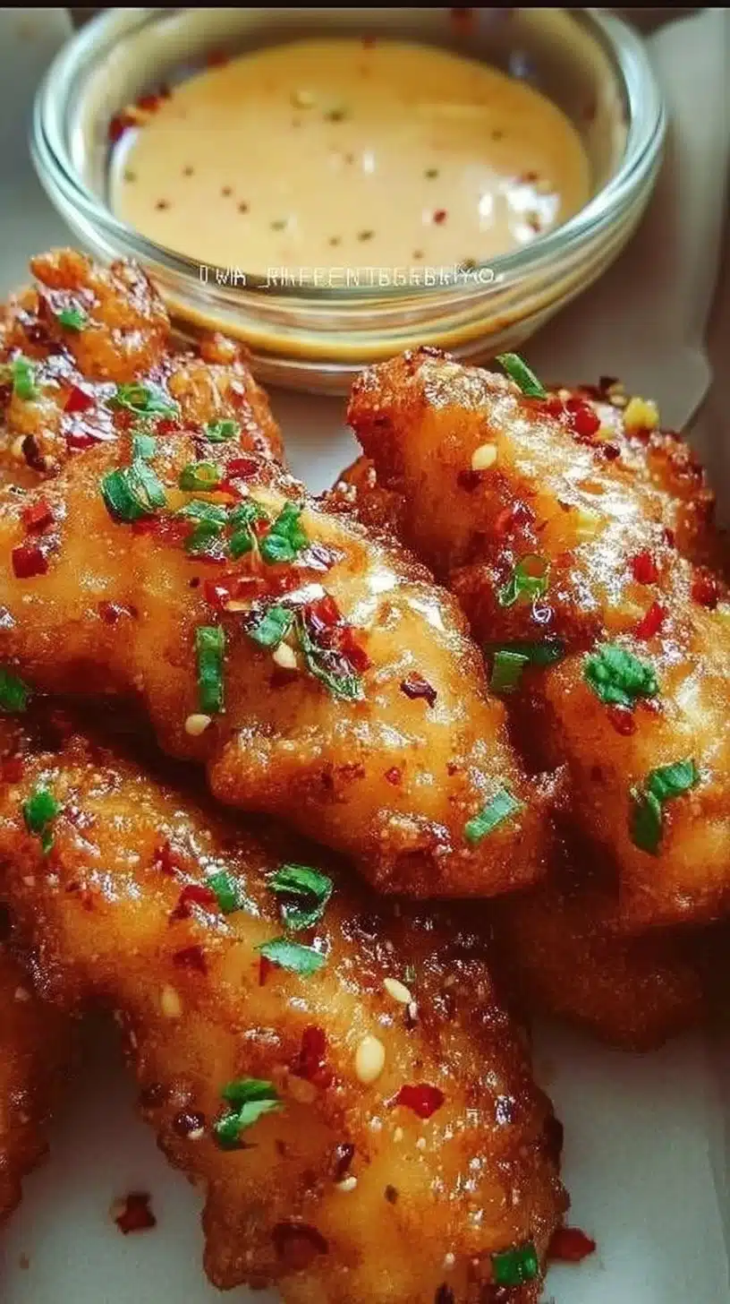 Bang Bang Chicken 1 Delicious plate of Bang Bang Chicken with rich sauce and garnishes