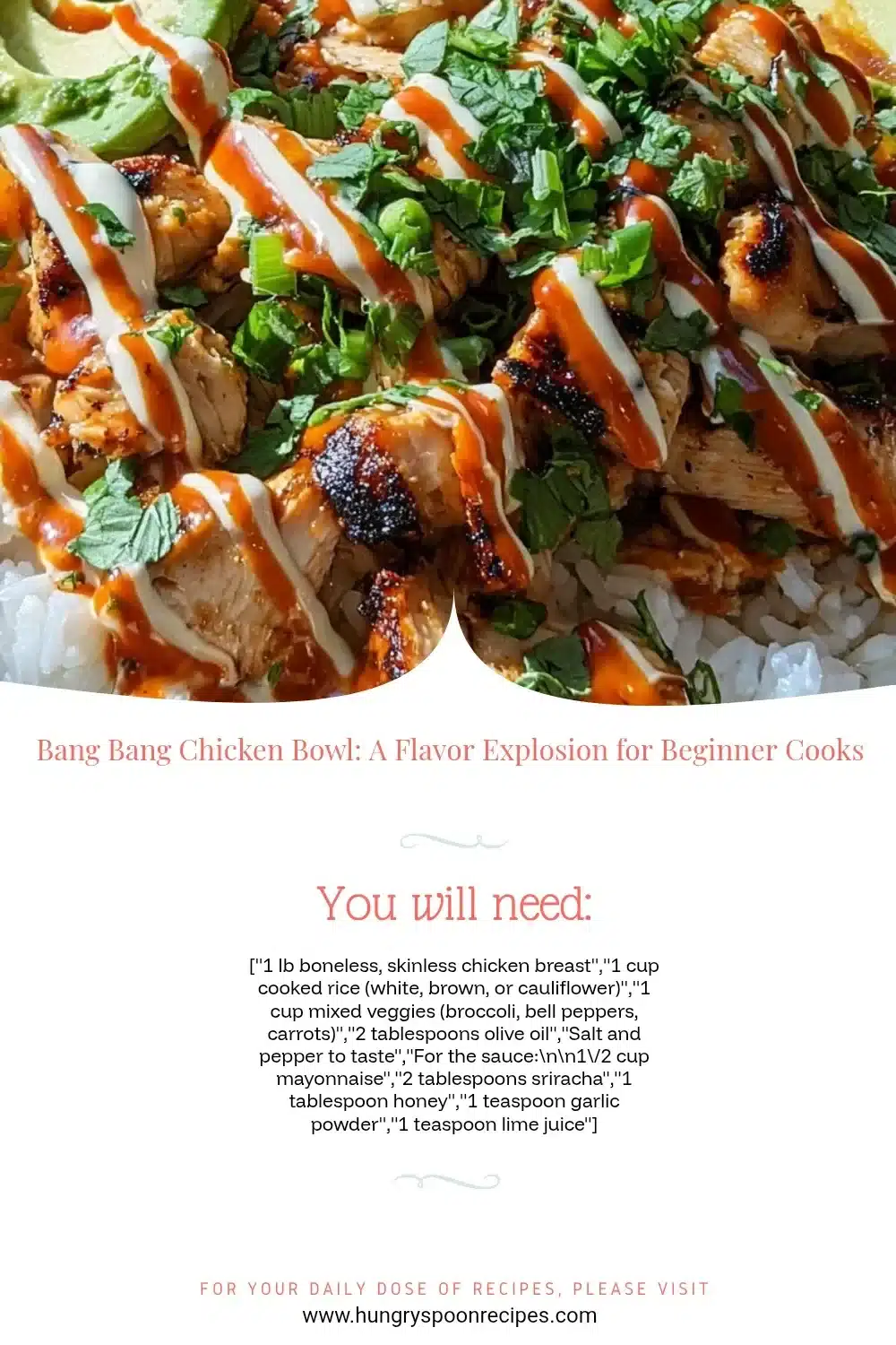 Bang Bang Chicken Bowl: A Flavor Explosion for Beginner Cooks 1 Delicious Bang Bang Chicken Bowl with vibrant ingredients and bold flavors.