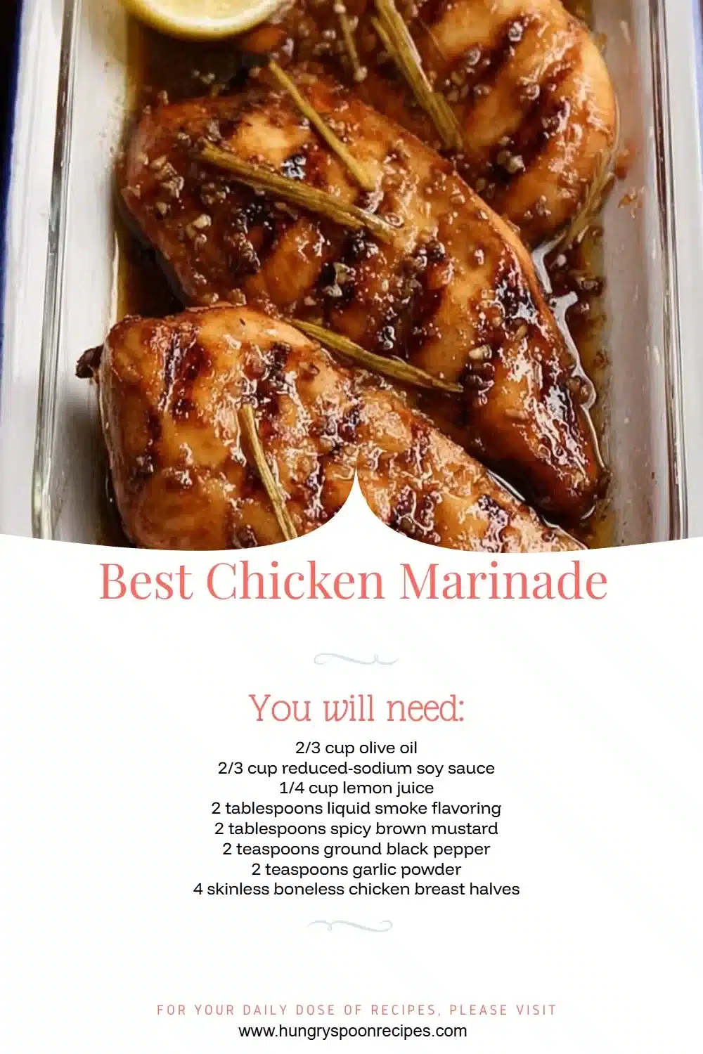 Delicious chicken marinated in a homemade marinade recipe