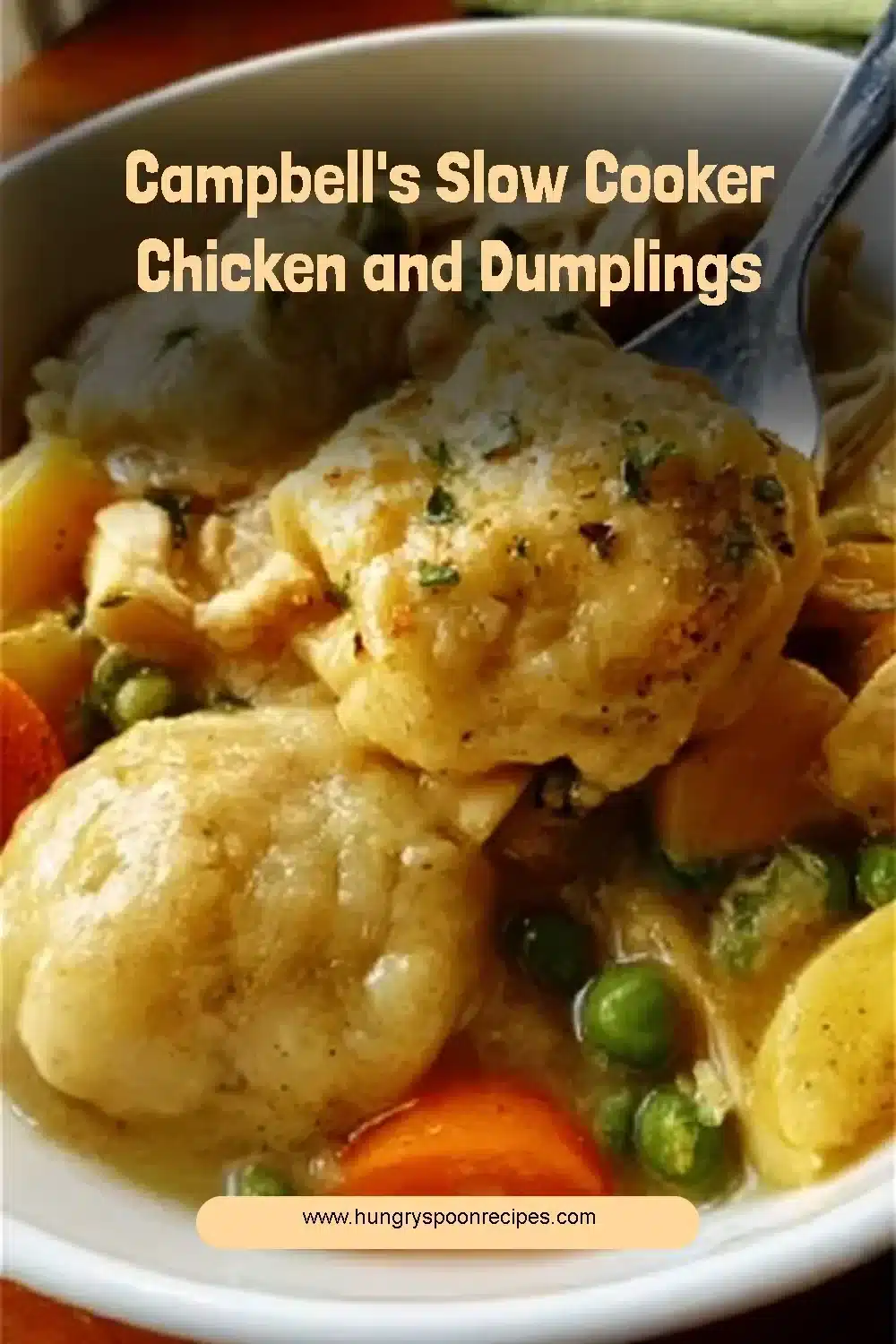 Campbell's Slow Cooker Chicken and Dumplings 1 Delicious bowl of Campbell's Slow Cooker Chicken and Dumplings recipe