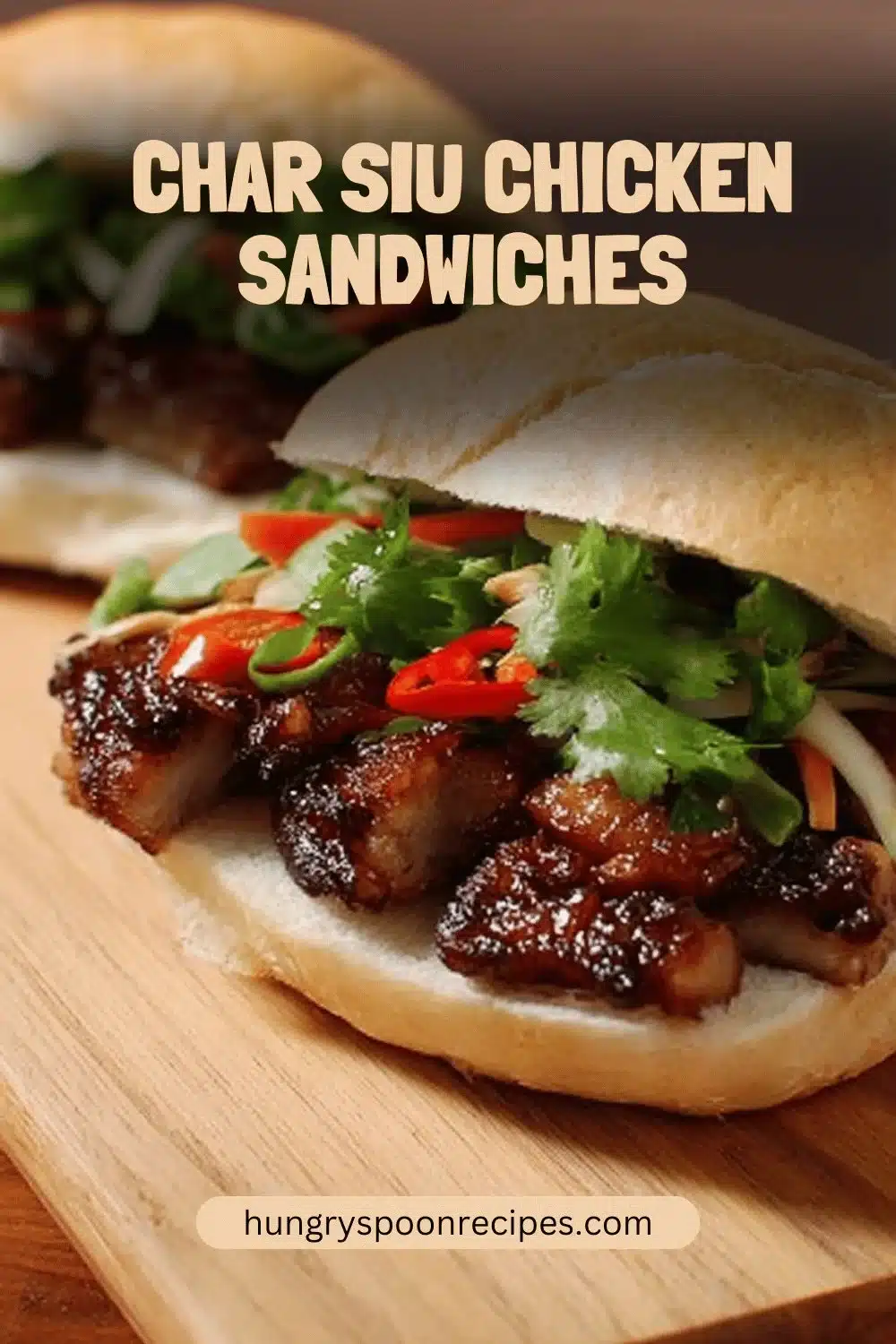 Char Siu Chicken Sandwiches 1 Delicious Char Siu Chicken Sandwiches served with fresh ingredients
