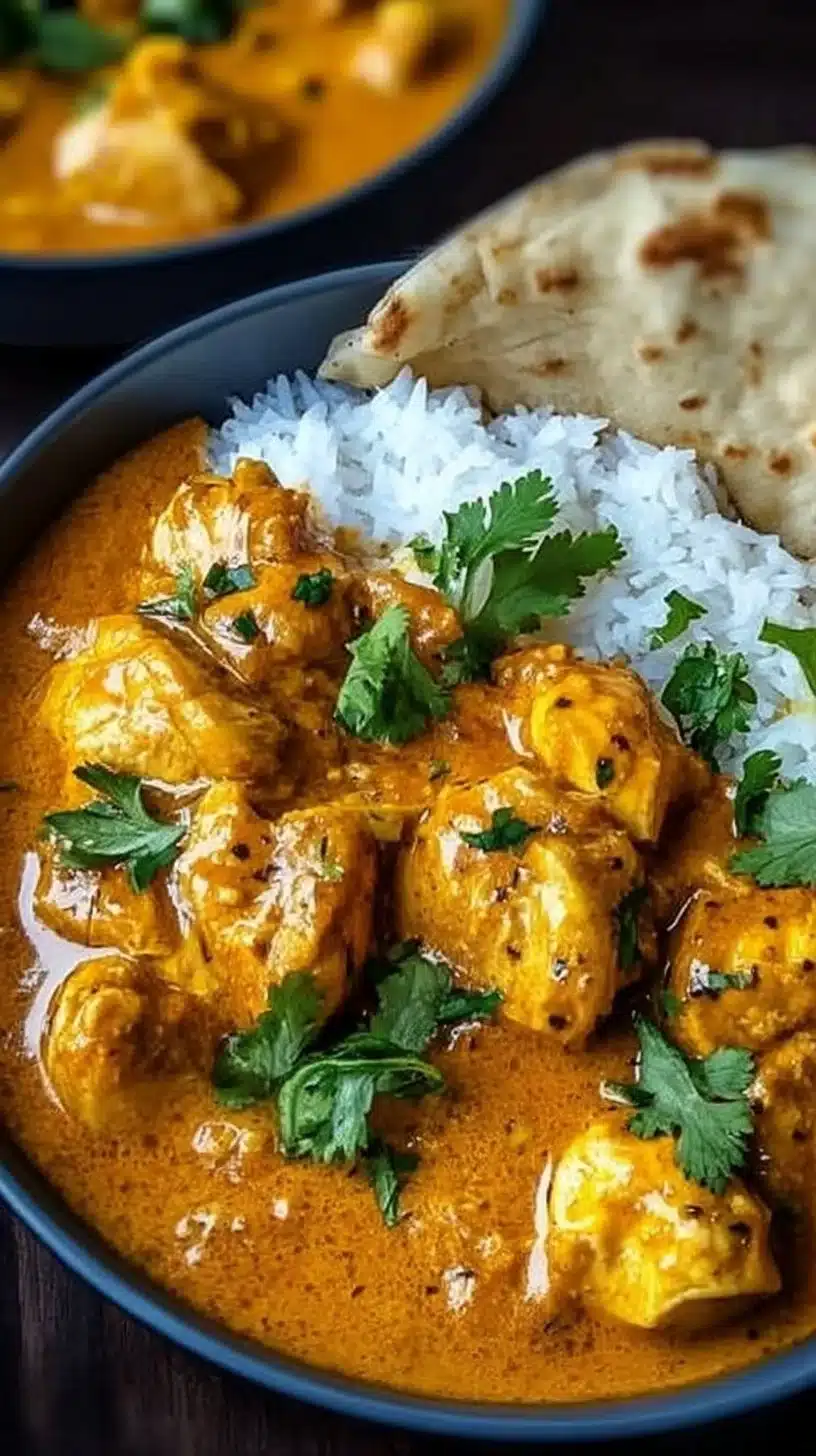 Chicken Curry Indian Recipe 1 Delicious Chicken Curry Indian recipe with spices and herbs served in a bowl