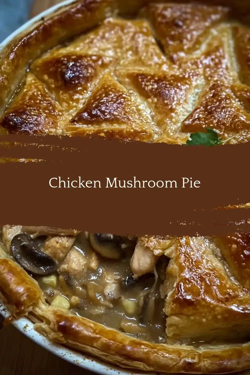Chicken Mushroom Pie 1 Delicious Chicken Mushroom Pie with flaky crust and rich filling