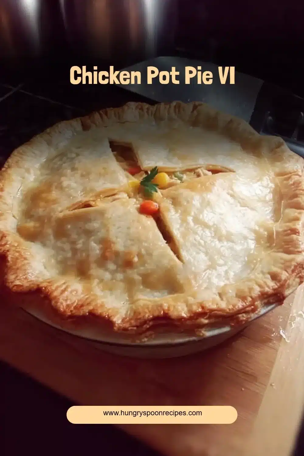 Delicious homemade Chicken Pot Pie baked to perfection.