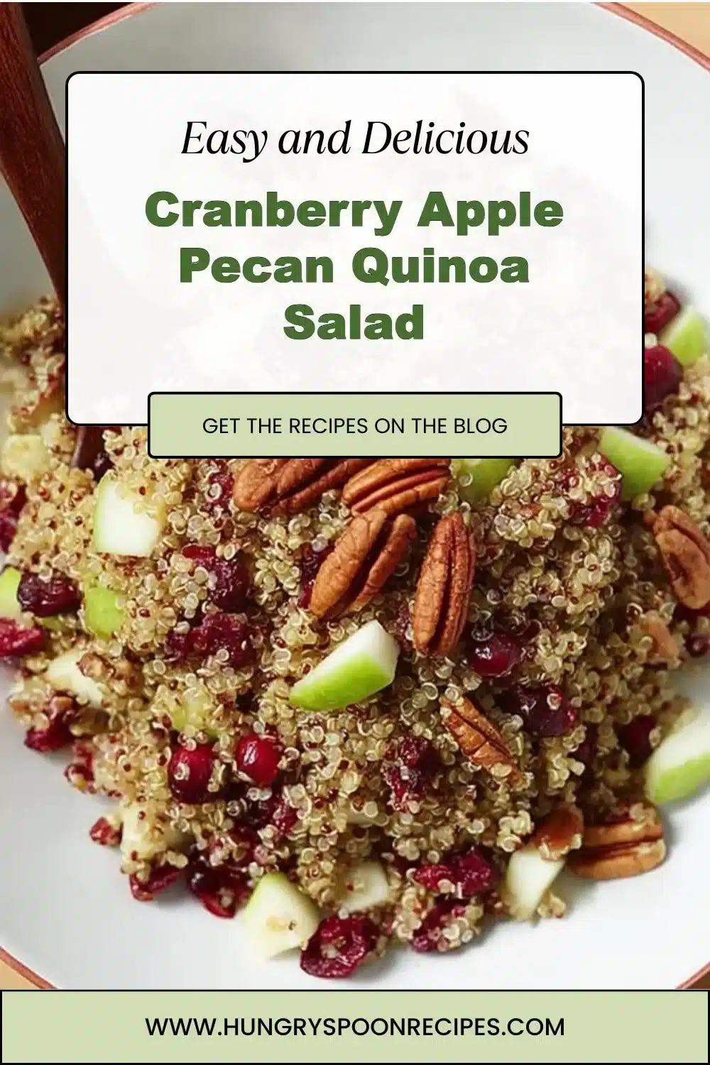 Cranberry Apple Pecan Quinoa Salad 1 Cranberry Apple Pecan Quinoa Salad served in a bowl with fresh ingredients