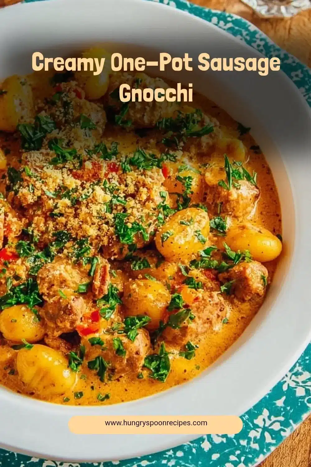 Creamy One-Pot Sausage Gnocchi 1 One-Pot Creamy Sausage Gnocchi served in a bowl with fresh herbs