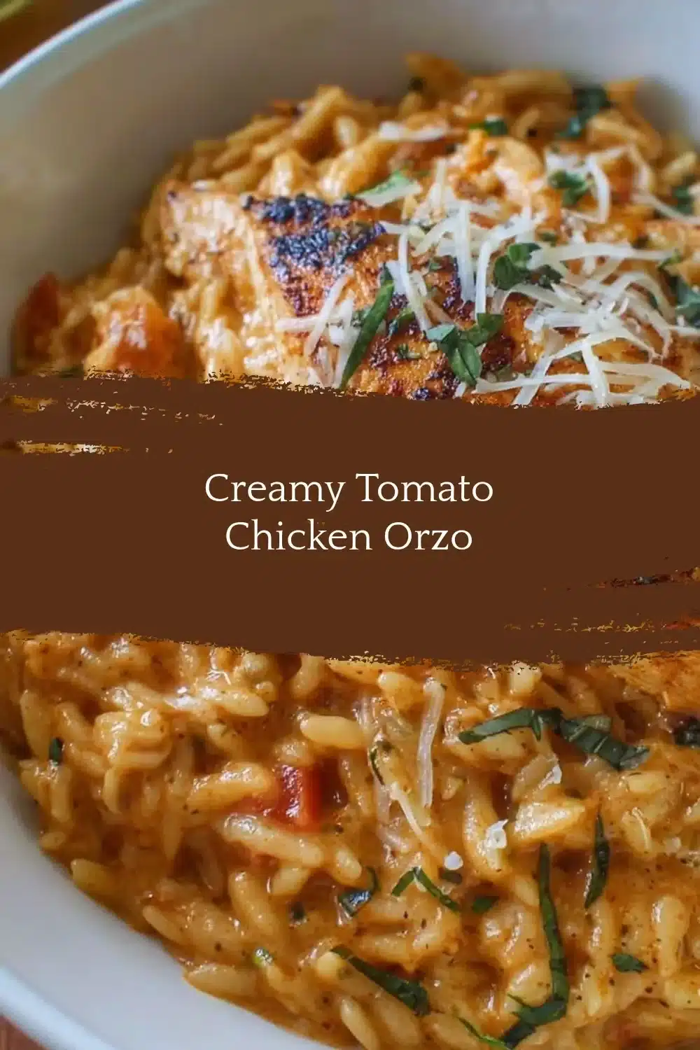 Creamy Tomato Chicken Orzo 1 Creamy Tomato Chicken Orzo dish with vibrant ingredients and creamy sauce