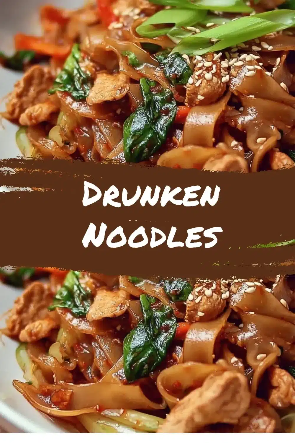 Drunken Noodles 1 Delicious plate of drunken noodles with vegetables and shrimp