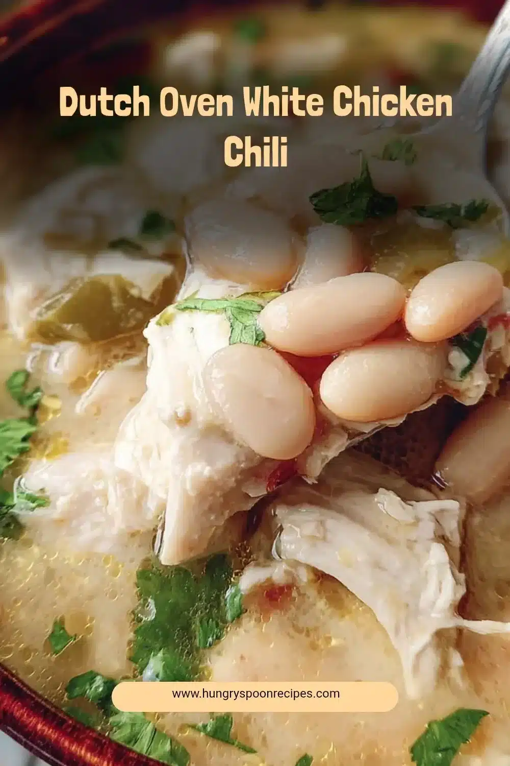 Dutch Oven White Chicken Chili 1 Delicious Dutch Oven White Chicken Chili served in a bowl.