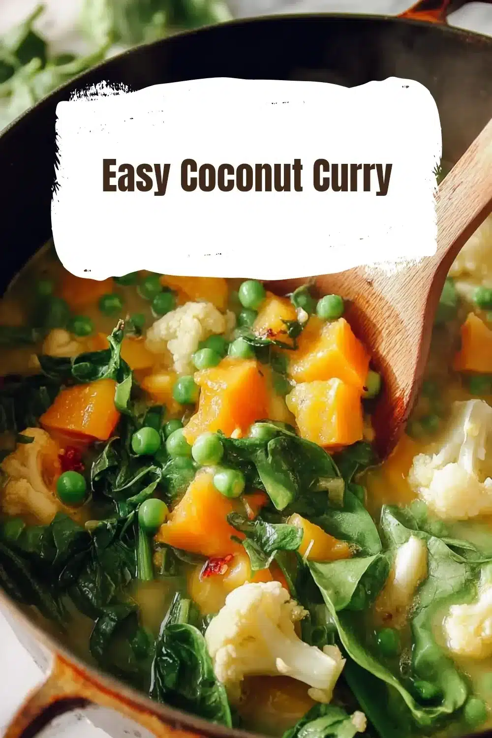 Bowl of easy coconut curry with vibrant vegetables and aromatic spices