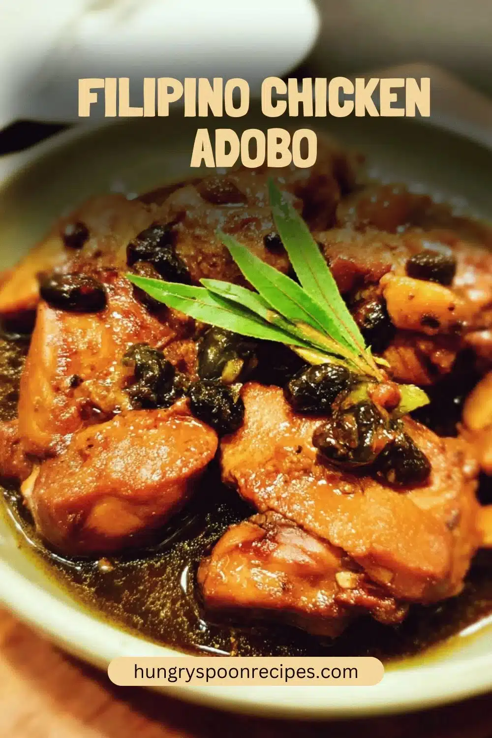 Delicious Filipino Chicken Adobo served with rice