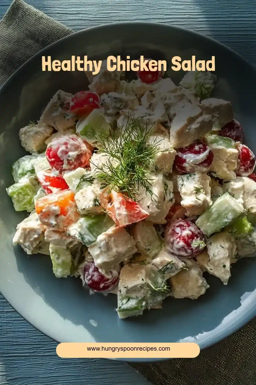 Healthy Chicken Salad 1 Healthy chicken salad with fresh vegetables and lean protein.
