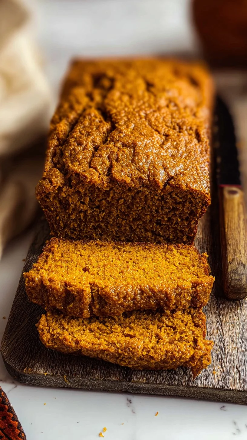 Healthy flourless pumpkin bread baked with natural ingredients.