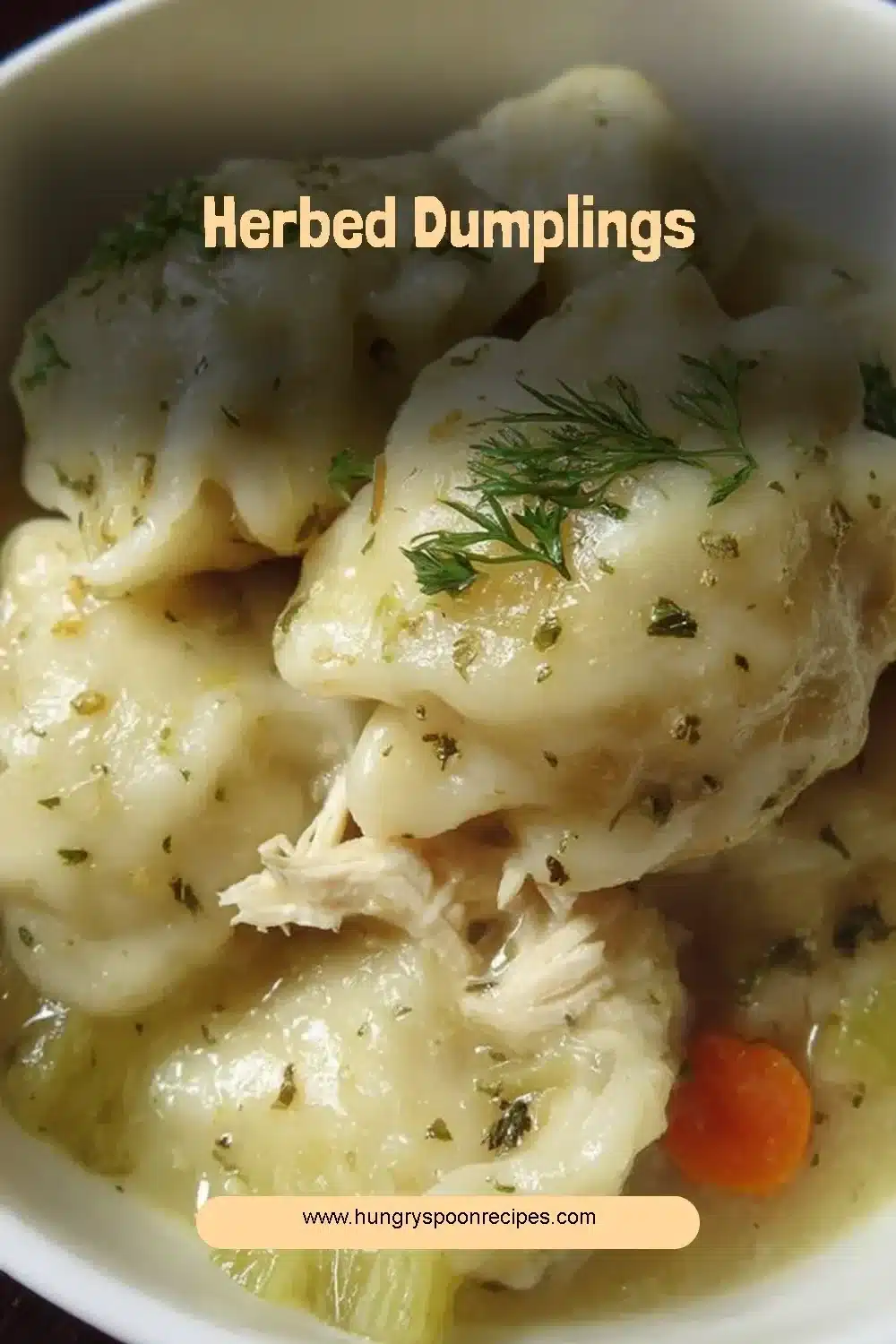 Herbed Dumplings 1 Plate of freshly made herbed dumplings garnished with herbs