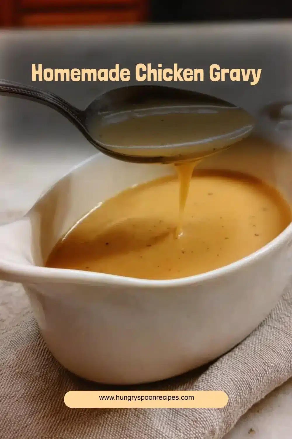 Delicious homemade chicken gravy served over roasted chicken