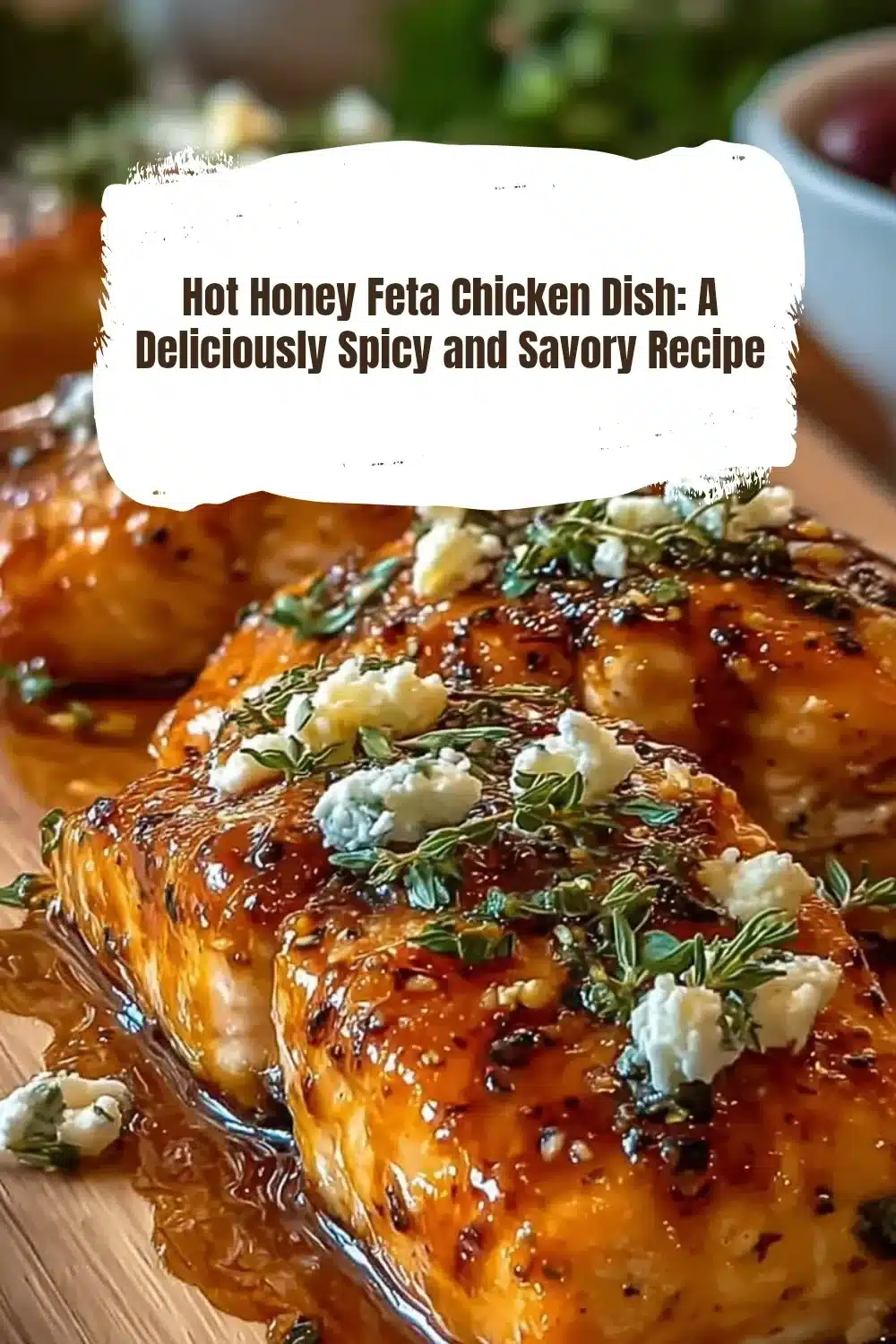 Hot Honey Feta Chicken Dish: A Deliciously Spicy and Savory Recipe 1 Hot Honey Feta Chicken dish garnished with herbs and served on a plate