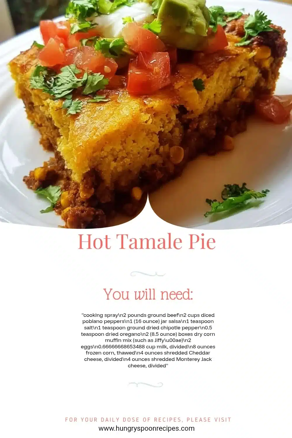 Hot Tamale Pie 1 Delicious Hot Tamale Pie served in a rustic dish with toppings