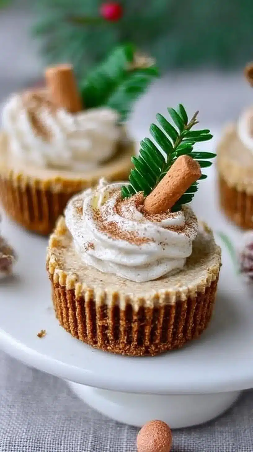 No-Bake Gingerbread Cheesecake Cups 1 Delicious no-bake gingerbread cheesecake cups topped with whipped cream