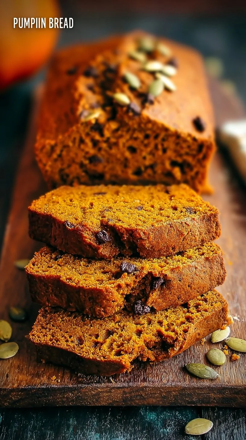 Delicious one bowl vegan pumpkin bread ready to be served.