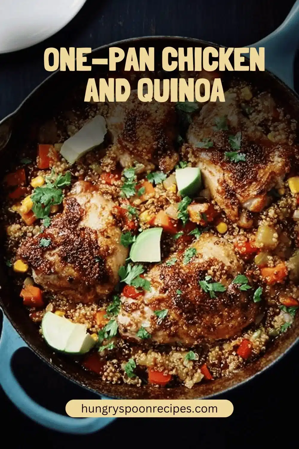 One-Pan Chicken And Quinoa 1 Delicious one-pan chicken and quinoa dish, healthy and easy recipe.