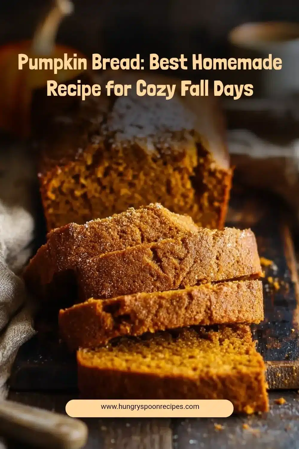 Homemade pumpkin bread with spices, perfect for fall days