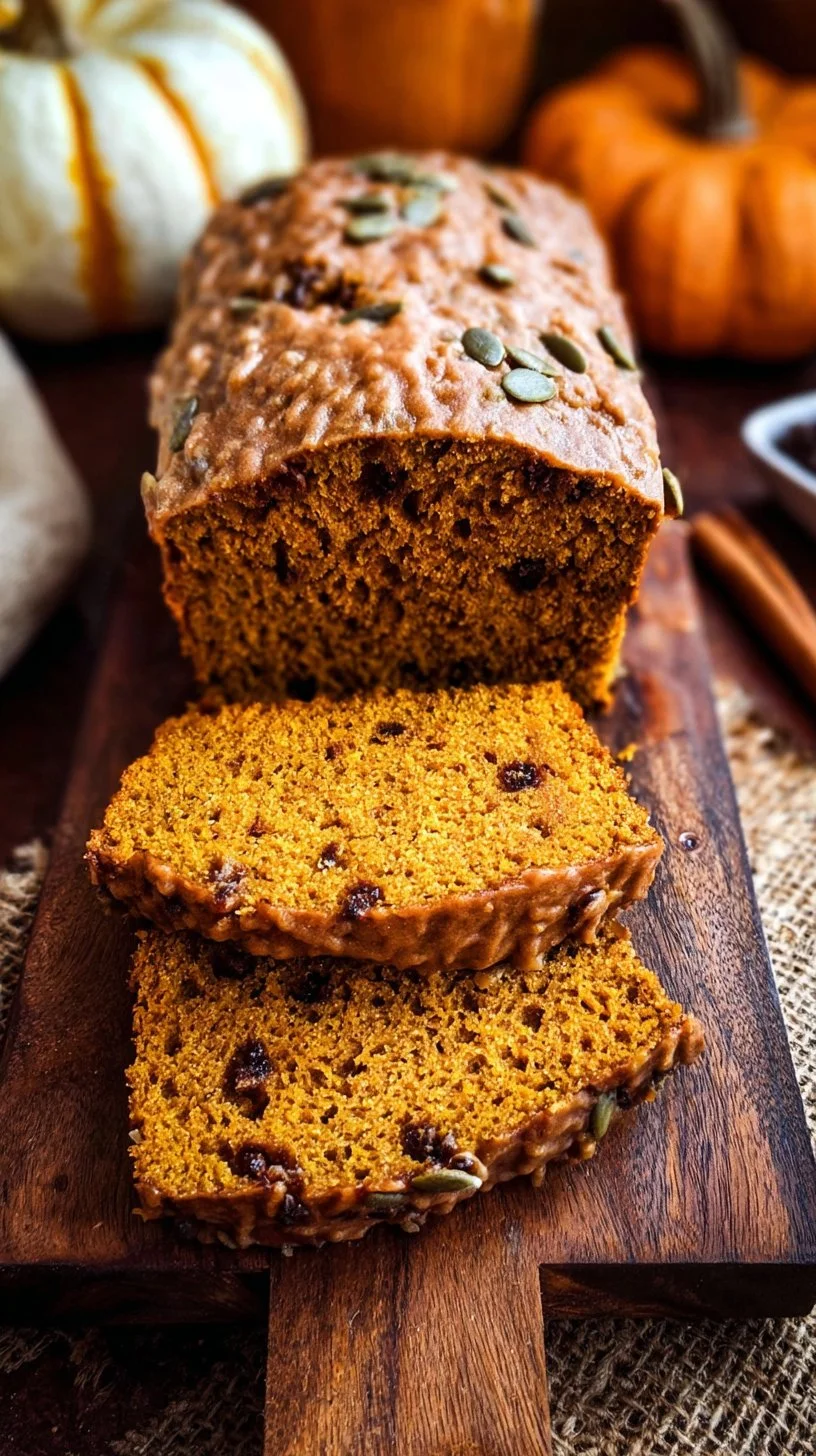 Delicious homemade pumpkin bread fresh out of the oven