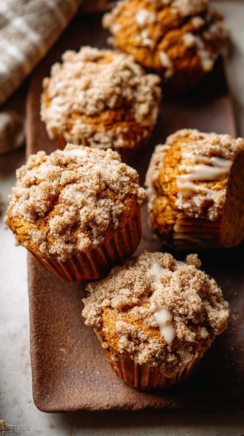 Delicious pumpkin crumb cake muffins topped with streusel, perfect for fall.
