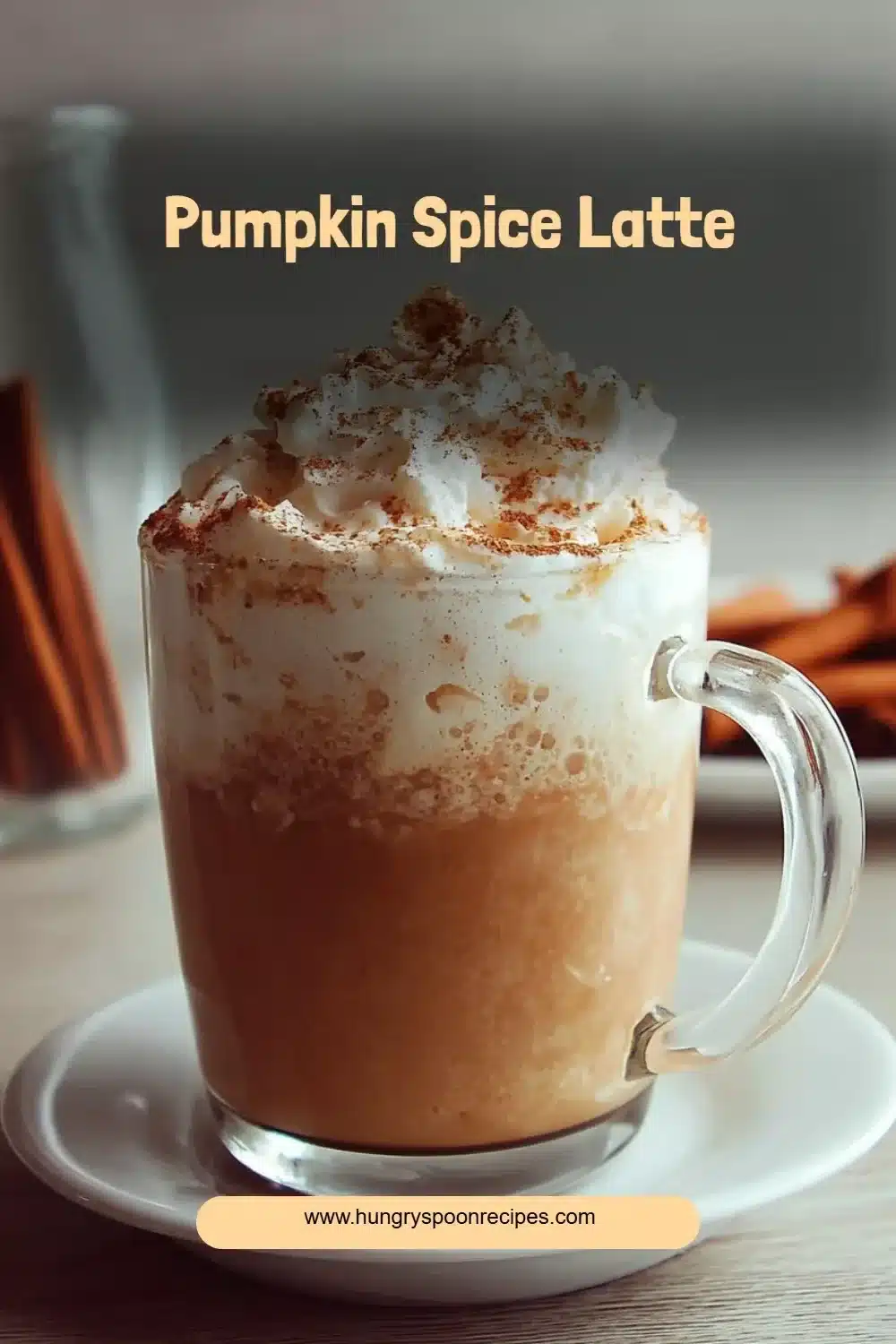 Delicious Pumpkin Spice Latte topped with whipped cream and spices