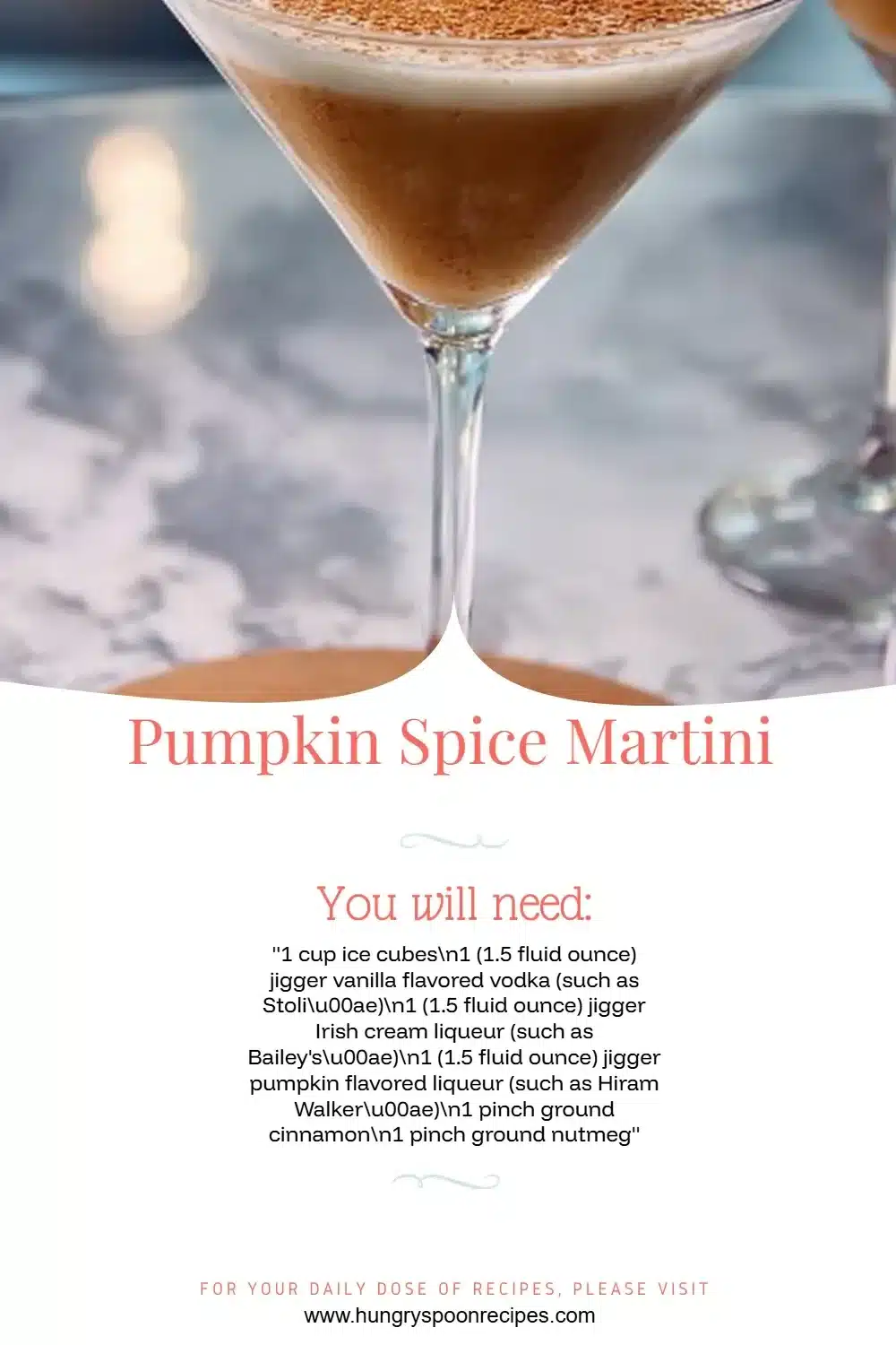 Pumpkin Spice Martini 1 Delicious Pumpkin Spice Martini garnished with cinnamon and whipped cream
