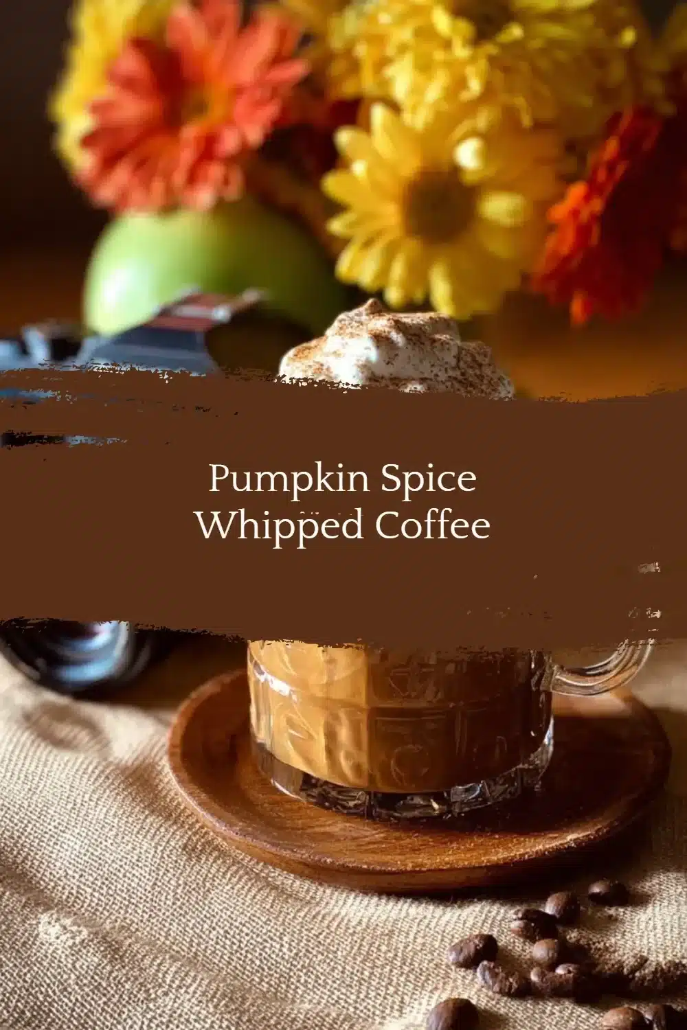 Delicious pumpkin spice whipped coffee topped with whipped cream