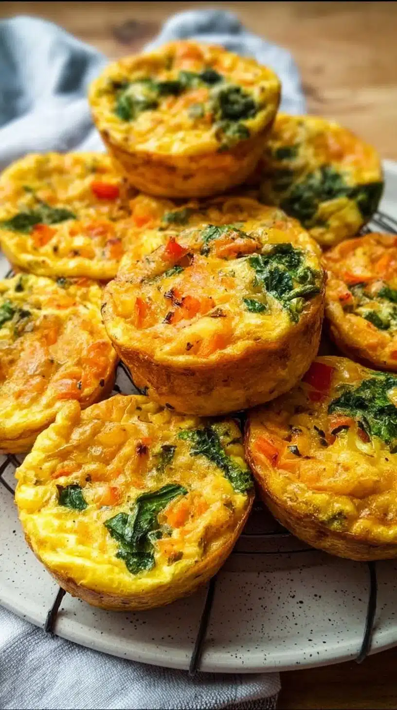 Pumpkin Veggie Egg Muffins 1 Pumpkin Veggie Egg Muffins with colorful vegetables and spices in a muffin tin