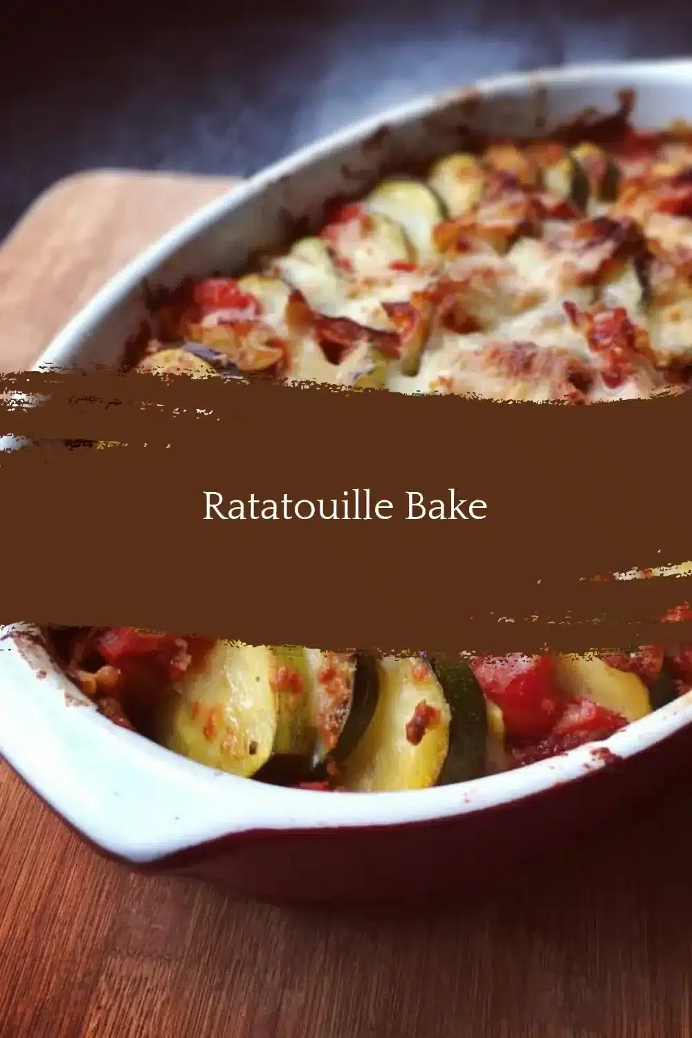 Delicious Ratatouille Bake with fresh vegetables, served hot and ready to enjoy.