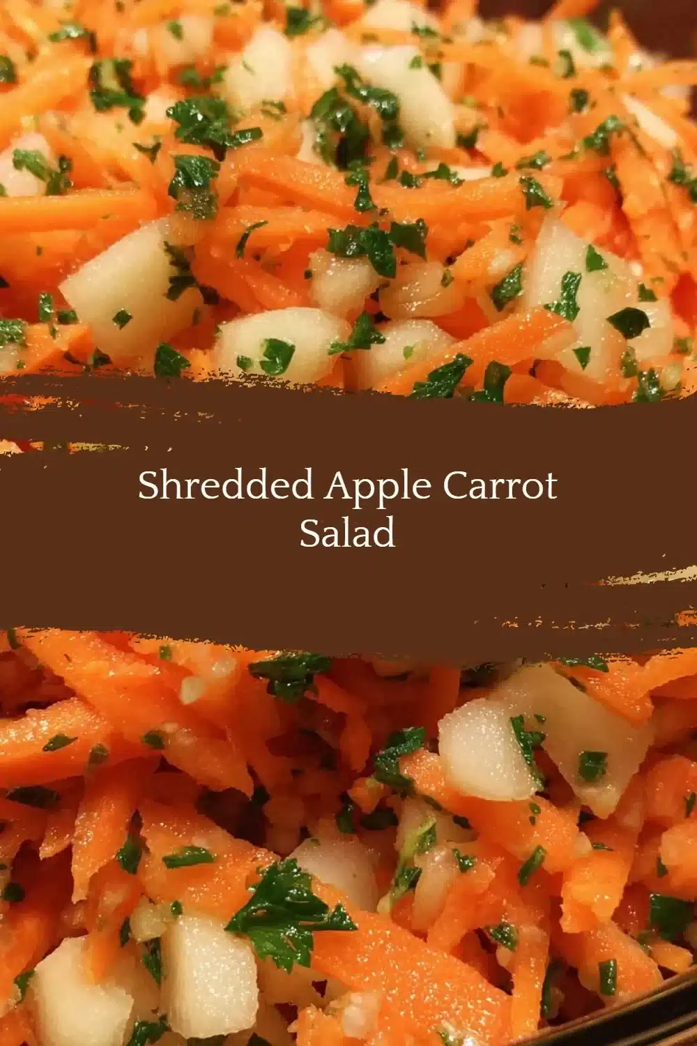 Healthy shredded apple carrot salad with vibrant colors and ingredients