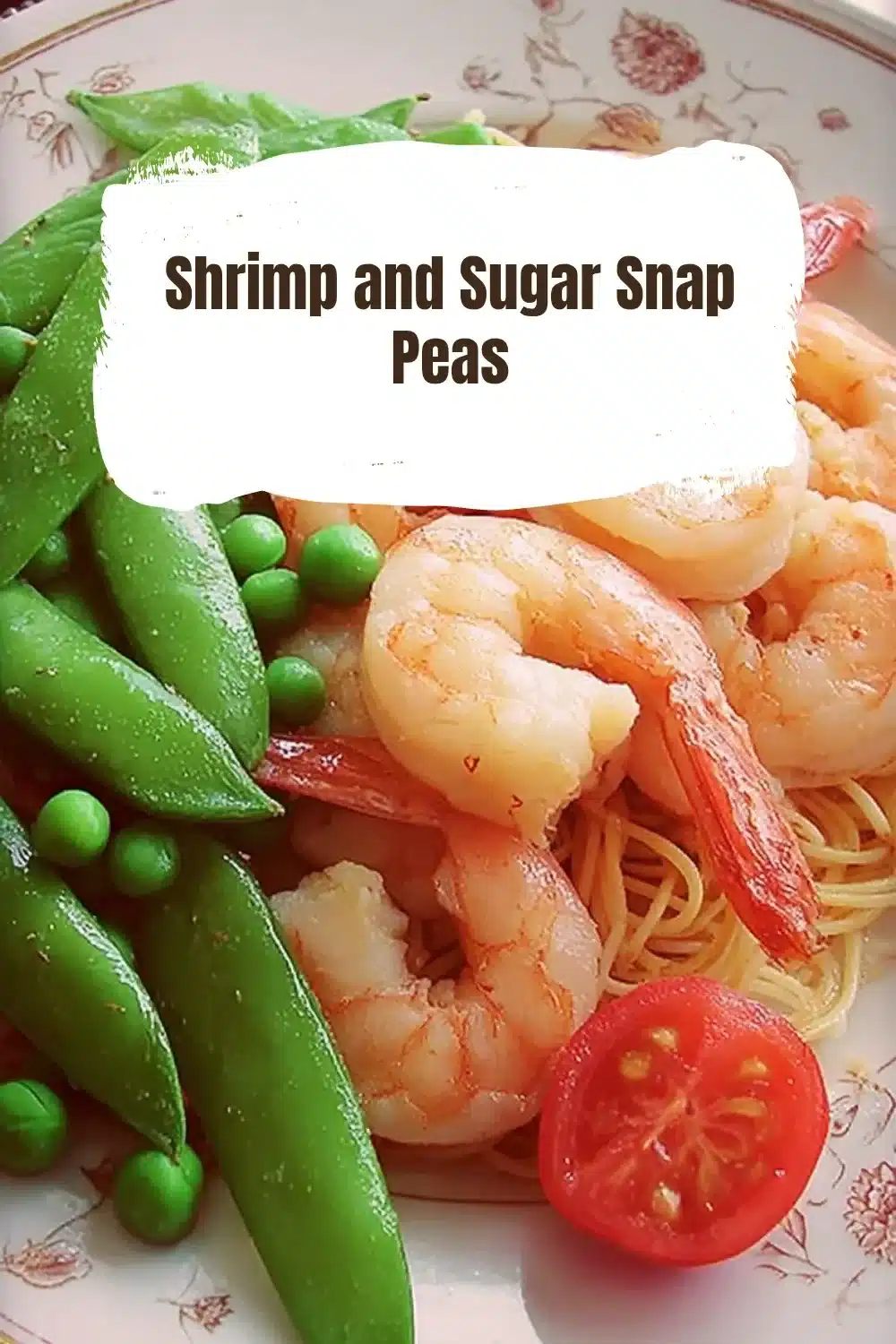 Shrimp and Sugar Snap Peas 1 Shrimp stir-fry with sugar snap peas and vibrant vegetables