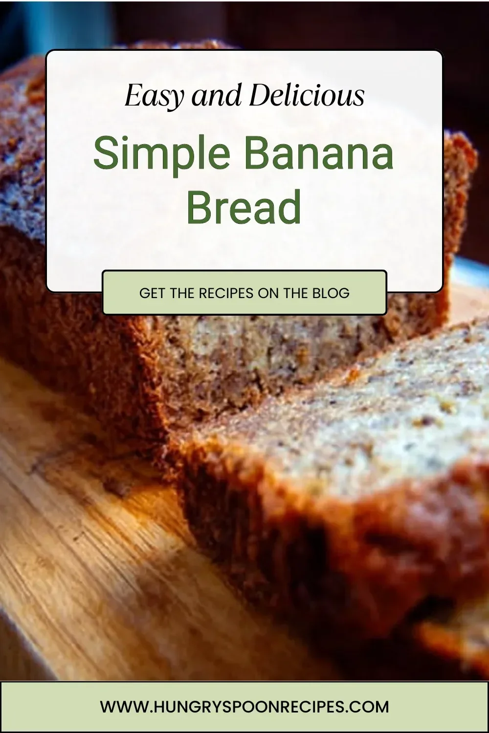 Delicious homemade simple banana bread with ripe bananas on a wooden table
