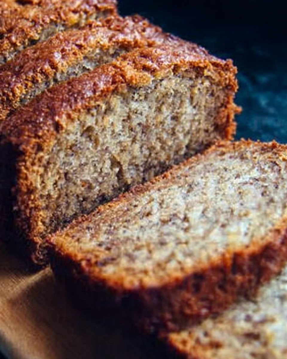 Simple banana bread made with ripe bananas, ready to serve