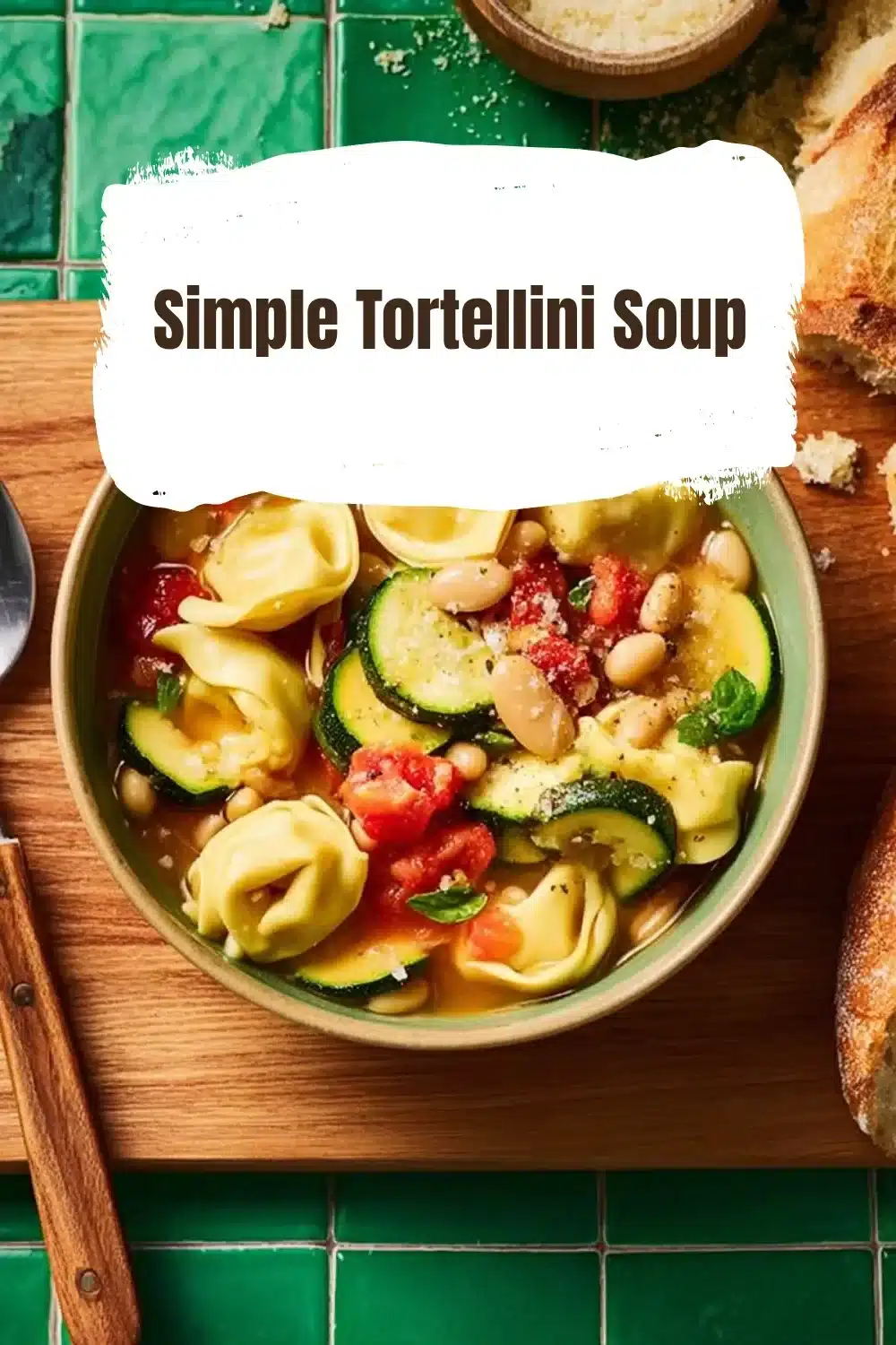 Simple Tortellini Soup 1 Bowls of Simple Tortellini Soup garnished with herbs