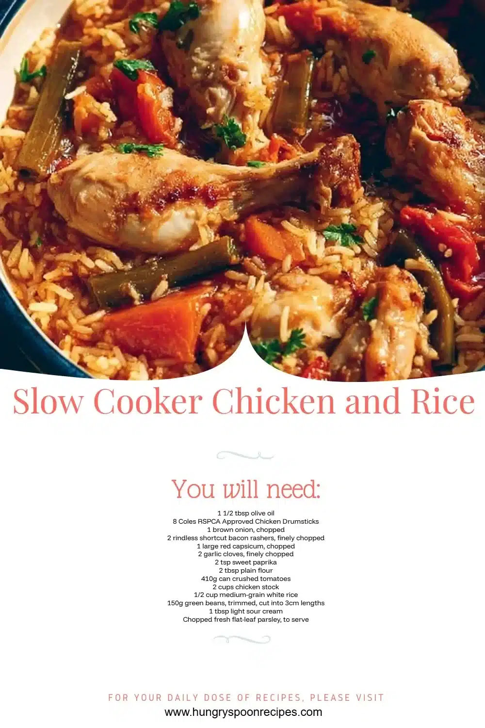 Slow Cooker Chicken and Rice 1 Delicious slow cooker chicken and rice dish ready to serve